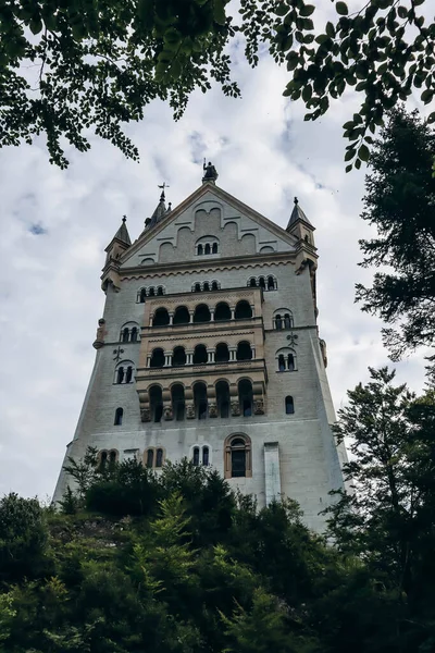 Utsikt Över Den Berömda Neuschwanstein Slott Bayern Södra Tyskland — Stockfoto