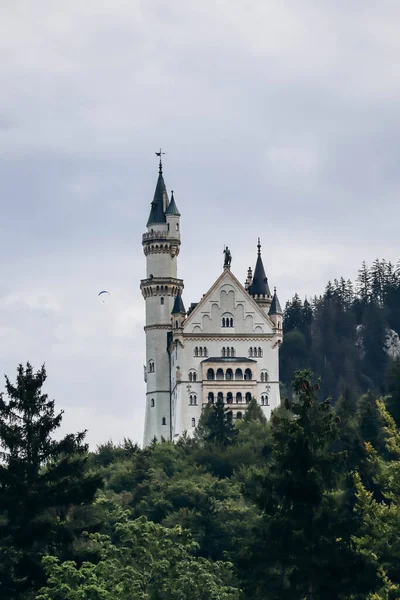 Άποψη Του Διάσημου Κάστρου Neuschwanstein Στη Βαυαρία Νότια Γερμανία — Φωτογραφία Αρχείου