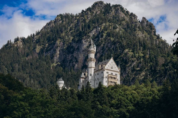 Vista Famoso Castelo Neuschwanstein Baviera Sul Alemanha — Fotografia de Stock