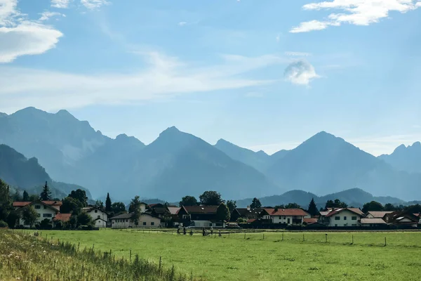 Malebná Krajina Krásné Domy Schwangau Bavorsko Jižní Německo — Stock fotografie