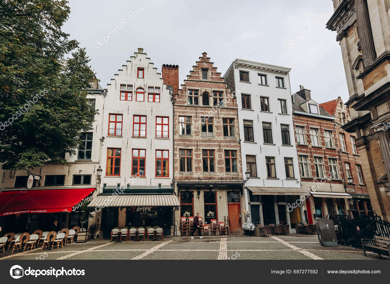 Antwerp Belgium October 2023 Historic Center Antwerp Beautiful Flemish
