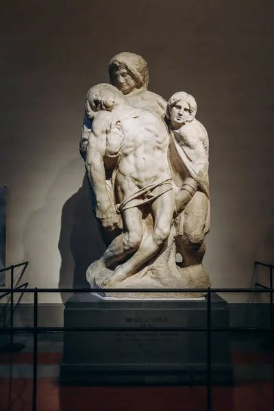 Флоренция Италия Декабря 2023 Года Palestrina Pieta Michelangelo Buonarroti Galleria Стоковое Фото