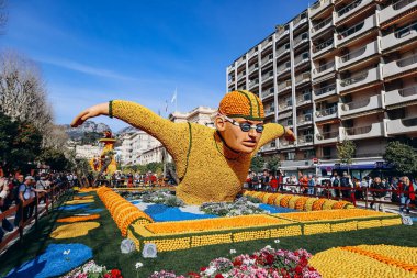 Menton, Fransa - 18 Şubat 2024: Menton 'daki 