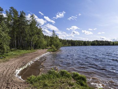 Kuzeybatı Rusya 'daki Leningrad bölgesindeki Vsevolozhsk Gölleri' nin güzel manzarası