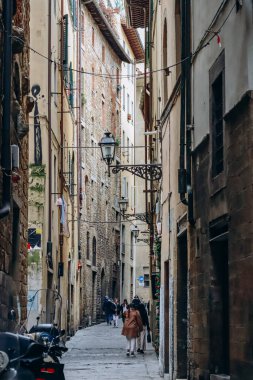 Floransa, İtalya - 1 Ocak 2024: Floransa 'nın merkezindeki güzel eski sokaklar