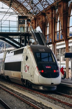 Nice, Fransa - 6 Ocak 2024: TGV OuiGo treni Nice 'deki tren istasyonunda
