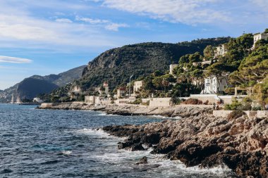 View of the coastal area of Cap d'Ail in the south of France clipart
