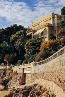 Cap d'Ail, France - 18 November 2023: Stunning villa of Nika Belotserkovskaya in Cap d'Ail, located a few miles away from Monaco clipart