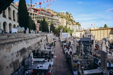 Monaco, Monaco - 18 November 2023 : View of the old cemetery in the Principality of Monaco clipart