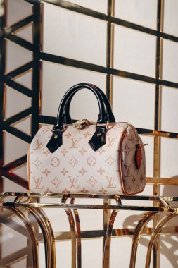 Nice, Fransa - 28 Ocak 2024: Louis Vuitton çantası Nice 'teki bir butiğin vitrininde.