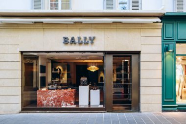 Nice, France - 28 January 2024: Facade of Bally boutique in the center of Nice clipart