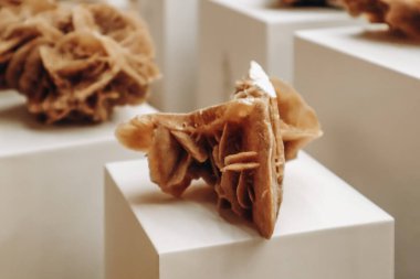 Çöl gülü, kristal alçı taşı ya da baryte kümelerinden oluşan gül benzeri karmaşık bir oluşum, bol miktarda kum taneleri içerir..