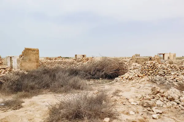 Stock image Ruins in a fishing village of Al Jumail (Jumayl) west of Ruwais. Northern Qatar