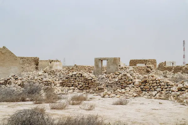 stock image Ruins in a fishing village of Al Jumail (Jumayl) west of Ruwais. Northern Qatar