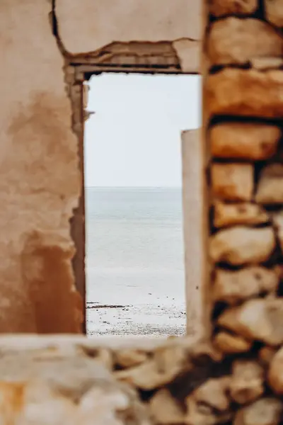 stock image Ruins in a fishing village of Al Jumail (Jumayl) west of Ruwais. Northern Qatar