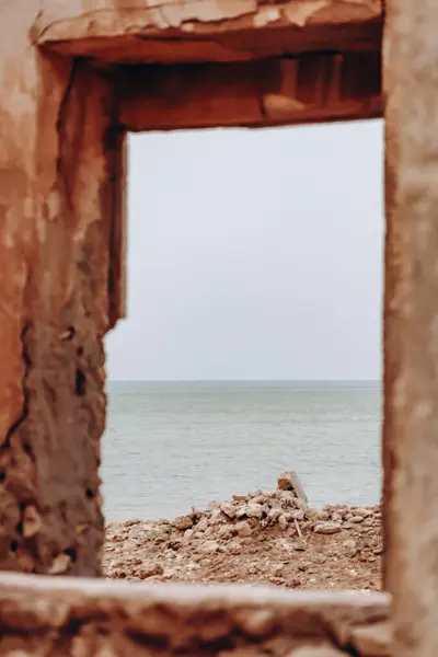 stock image Ruins in a fishing village of Al Jumail (Jumayl) west of Ruwais. Northern Qatar