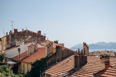 Picturesque rooftops in the old part of the city in Cannes clipart