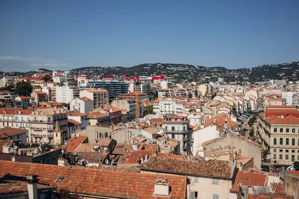 stock image Cannes, France - August 1, 2024: View of the rooftops of Cannes on a sunny day