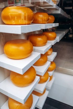 Viyana, Avusturya - 5 Ağustos 2024: Hollanda Peyniri Henri Willig vitrini Viyana 'nın merkezinde