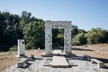 Devin, Slovakya - 7 Ağustos 2024: Özgürlük Anıtı Kapısı Devin, Slovakya