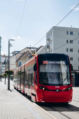 Bratislava, Slovakya - 7 Ağustos 2024 Bratislava Tramvayı