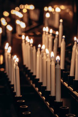 Candles in the central cathedral of Budapest clipart