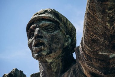 Budapest, Hungary - August 10, 2024: Republic of Councils Monument, artist Istvan Kiss, 1969. Memento park. clipart