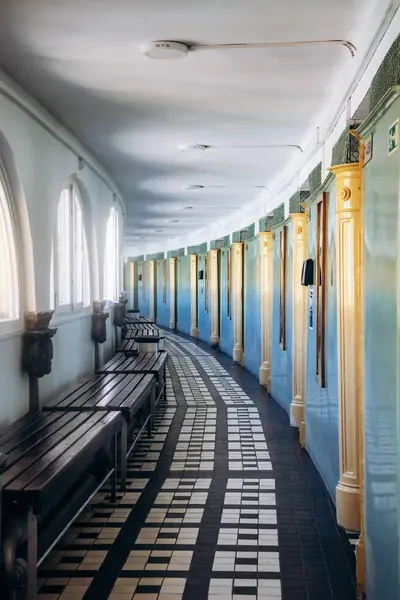 stock image Szechenyi Thermal Bath, one of the largest bath complexes of Europe in Budapest.