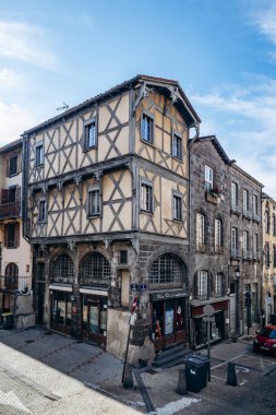 The old quarter and details of Montferrand, one of the parts of Clermont-Ferrand clipart