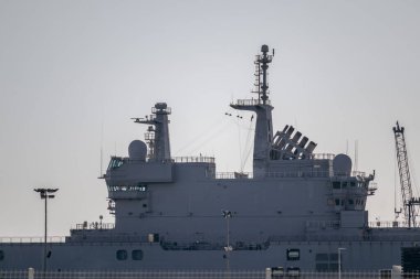 A large ship in the port of Toulon clipart