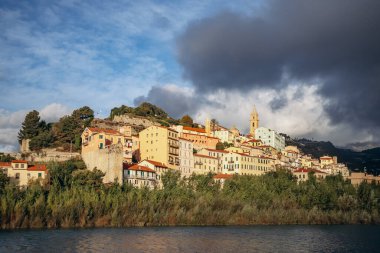 Ventimiglia, Italy - October 2, 2024: Early morning in the center of Ventimiglia clipart