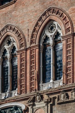 İtalya 'nın merkezindeki Bologna' da mimariye yakın çekim