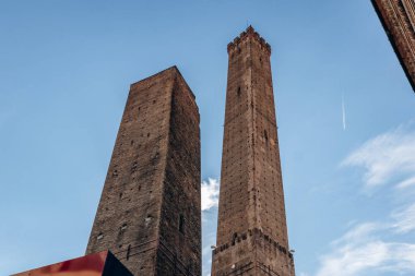 The Towers of Bologna, a group of medieval structures in Bologna, Italy. The two most prominent ones remaining, Asinelli and Garisenda, are a landmark of the city. clipart