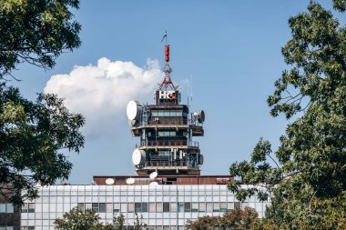 Zagreb, Hırvatistan - 15 Ağustos 2024: Zagreb, Hırvatistan 'daki Radyo ve Televizyon binası