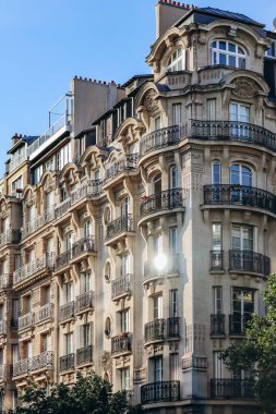 Paris, France - 15 July 2021: Historic Haussmannian buildings in the 7th arrondissement near the Eiffel Tower clipart