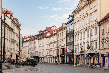 Ljubljana, Slovenia - 14 August 2024: Wonderful and charming city center of Ljubljana, the capital of Slovenia clipart