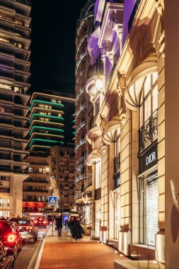 Luxury boutique district in Monte Carlo, Monaco clipart