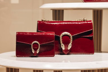 Nice, Fransa - 26 Ocak 2025: Dionysus Gucci çantaları Nice 'teki Verdun Bulvarı' ndaki Gucci butiğinde sergilendi