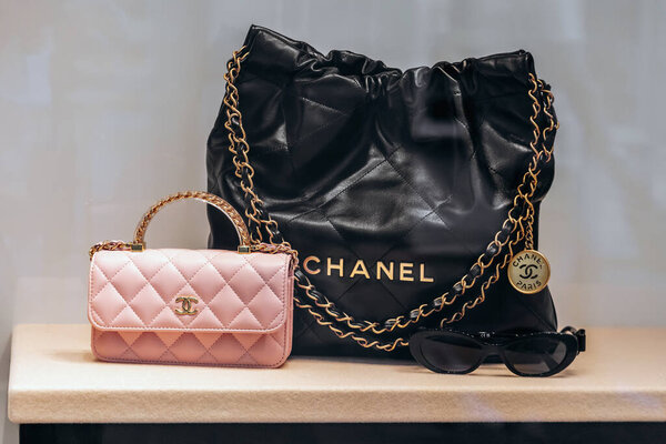 Paris, France - September 7, 2025: Chanel boutique window display at Le Village Royale