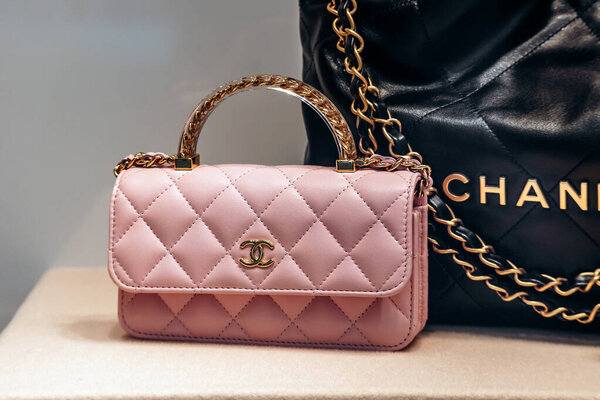 Paris, France - September 7, 2025: Chanel boutique window display at Le Village Royale