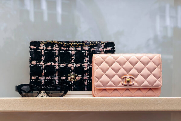 Paris, France - September 7, 2025: Chanel boutique window display at Le Village Royale