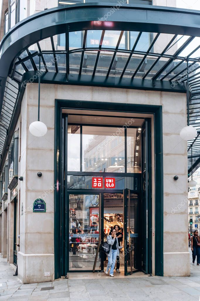 Paris, France - September 7, 2025: Uniqlo fashion store on Rue de Rivoli in Paris
