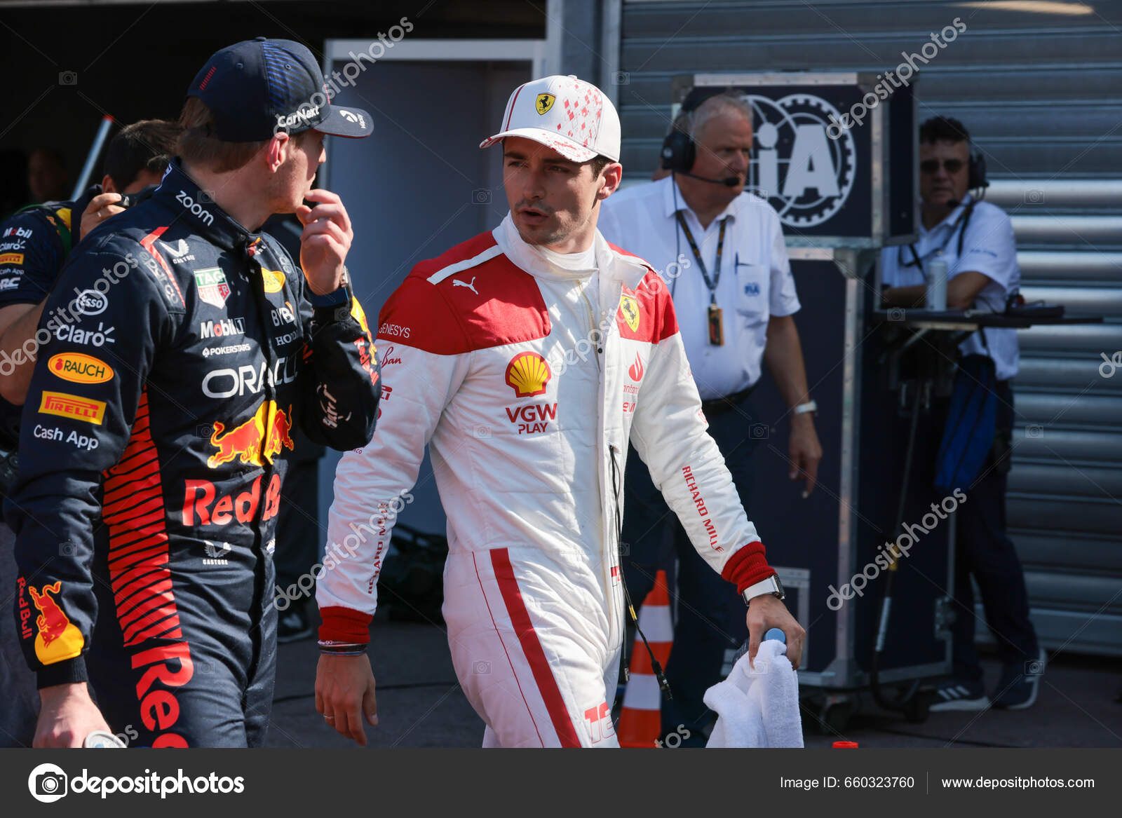 Max Verstappen Ned Redbull Racing Rb19 Charles Leclerc Mon Ferrari ...