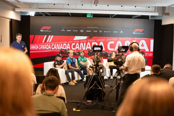 Kanada 2023 Sırasında Sürücü Basın Konferansı — Stok fotoğraf