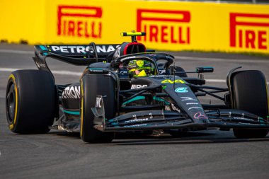  Lewis Hamilton (GBR) Mercedes W14 E Performanc Kanada GP 2023 tarihinde Circuit Gilles Villeneuve - Montreal, Quebec, Kanada