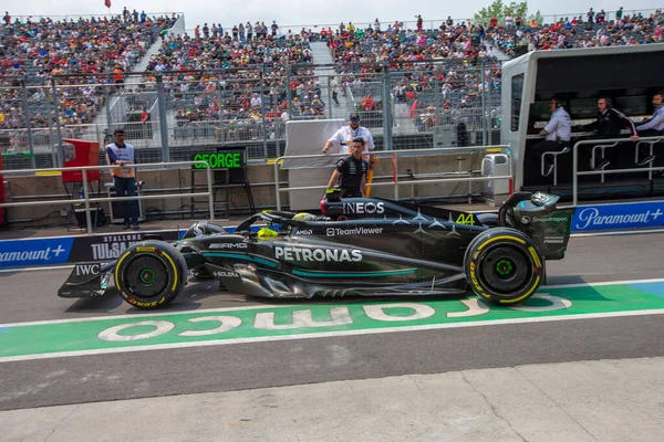 Lewis Hamilton Gbr Mercedes W14 Performanc Během Kanadského 2023 Circuit — Stock fotografie