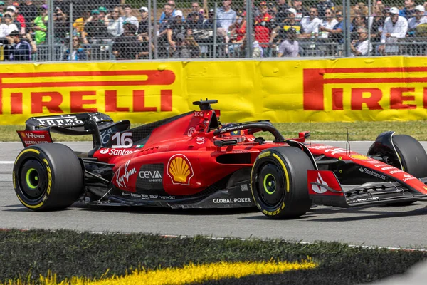 Charles Leclerc Mon Ferrari Durante Del Canada 2023 Sul Circuito — Foto Stock
