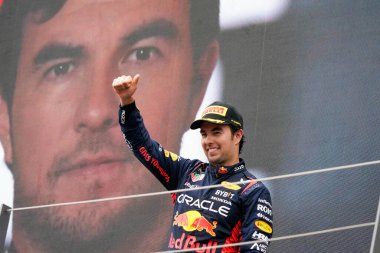 İngiltere 'nin Silverstone kentinde İngiltere GP' si sırasında podyum kutlamaları