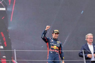 İngiltere 'nin Silverstone kentinde İngiltere GP' si sırasında podyum kutlamaları