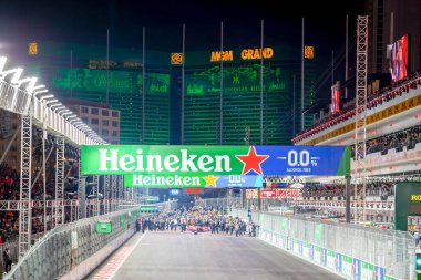 Track atmosphere on Las Vegas Strip Circuit before the start clipart
